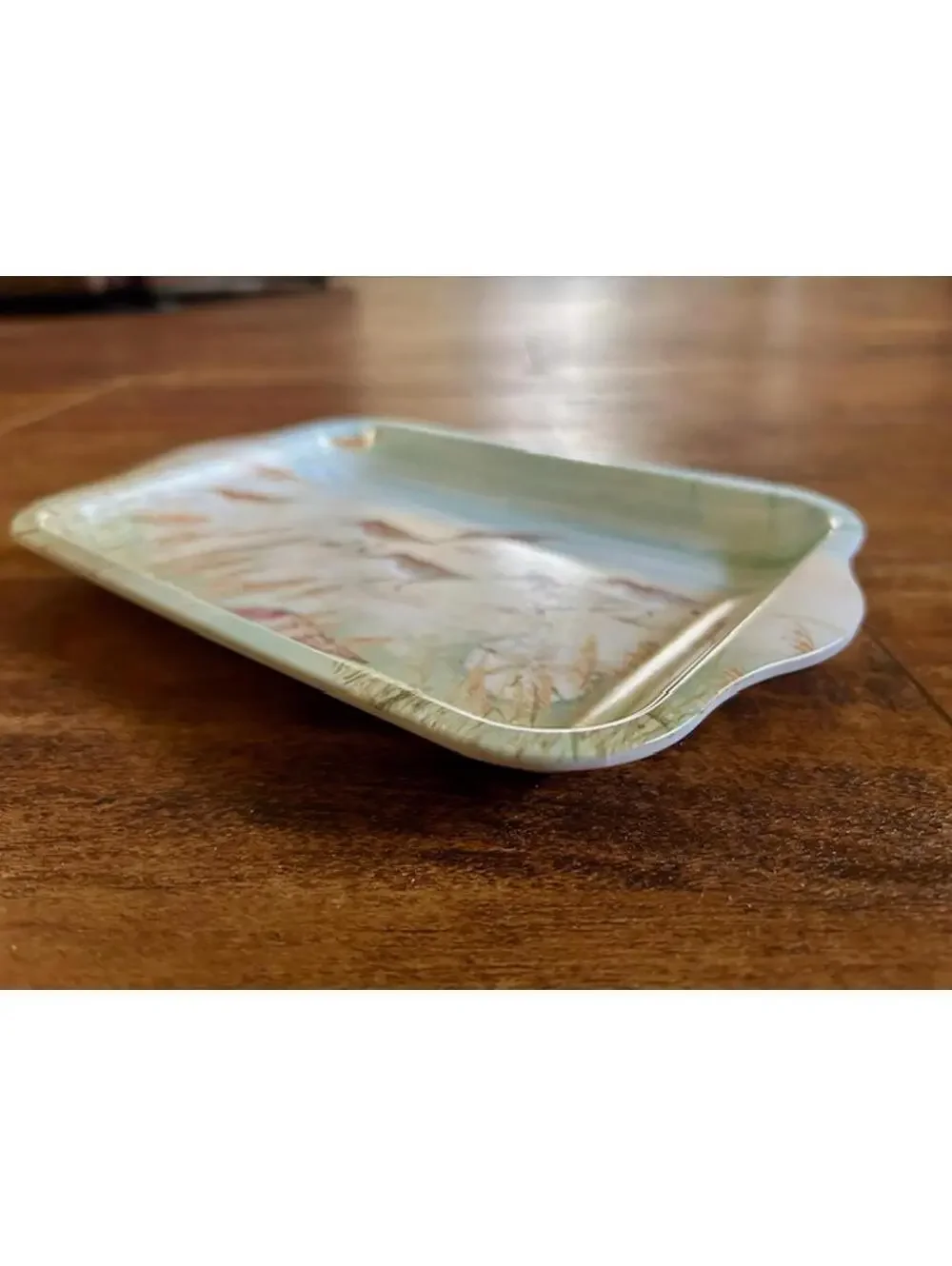 Decorative Serving Tray with Shorebirds and Seaside Scene Made in Italy